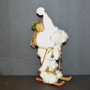 Tina Mitchell Holiday Skiing Santa In White Winter Outfit